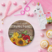 ひまわり&バラウェディングパーティープレート ペーパープレート (パーティー)