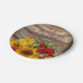 ひまわり&バラウェディングパーティープレート ペーパープレート (アングル)