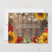 ひまわり&バラ素朴サンキューカード 招待状 (裏面)