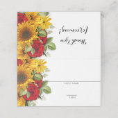 ひまわり&バラ 素朴 プレイスカード (外部開封)