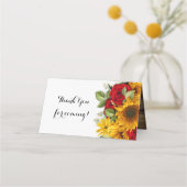 ひまわり&バラ 素朴 プレイスカード (裏面)