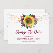 ひまわり バーガンディ ローズ ライト 変更日付 案内ポストカード (正面/裏面)