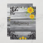 ひまわり バーン ウッド コレクション 婚約 発表 案内状 (正面/裏面)