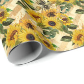 ひまわり&ビーシリーズデザインセブン ラッピングペーパー (ロールコーナー)
