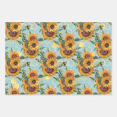 ひまわり&ビーシリーズデザイン4 ラッピングペーパーシート (正面3)