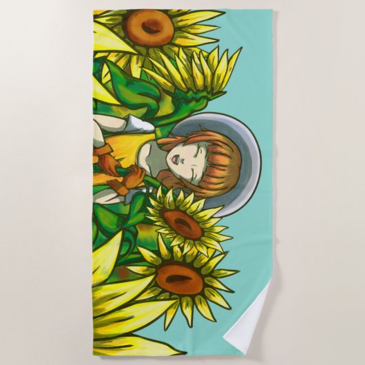 ひまわり ビーチタオル (正面)