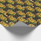 ひまわり・ビー系デザイン14 ラッピングペーパー (角)