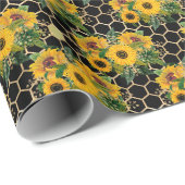 ひまわり・ビー系デザイン14 ラッピングペーパー (ロールコーナー)