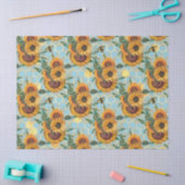 ひまわり・ビー系デザイン14 薄葉紙 (クラフト)