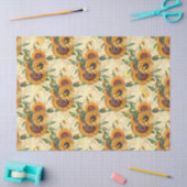ひまわり・ビー系デザイン3 薄葉紙 (クラフト)