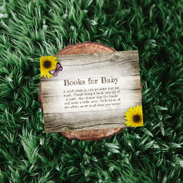 ひまわり ピンクの蝶 ベイビーシャワーのためのBooks For Baby 招待状