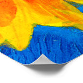 ひまわり。ファンゴッホスタイル模造。 ポスター (角)