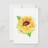 ひまわり フラワーの結婚式 受付案内カード 招待状 (裏面)