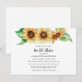 ひまわり フラワースクリプト カスタム ブライダルシャワー 招待状 (正面/裏面)