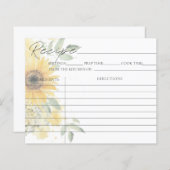 ひまわり フラワーブライダルシャワー レシピ カード (正面/裏面)