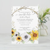 ひまわり フラワールーシック ウォーターカラー セーブ・ザ・デート 招待状 (スタンド正面)