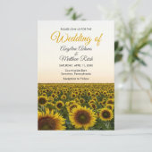 ひまわり フラワーレトロな水彩 結婚式 招待状 (スタンド正面)
