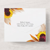 ひまわり フラワー オールインワン ウェディング 招待状 (裏面)