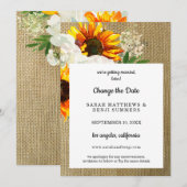 ひまわり フラワー バルコニー 延期のお知らせ 2 招待状 (正面/裏面)