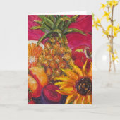 ひまわり&フルーツ カード (黄色い花)