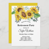 ひまわり、フローラ退職パーティの招待状 招待状 (正面/裏面)