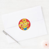 ひまわり、ブックラベル ラウンドシール (封筒)