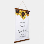 ひまわり ブライダルシャワーのお出迎え 花のサイン 吊り下げ型タペストリー (傾斜あり)