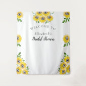 ひまわり ブライダルシャワーのウェルカムサイン 背景 タペストリー (正面)