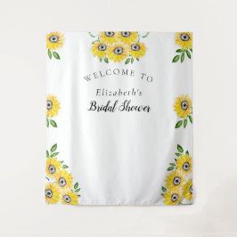 ひまわり ブライダルシャワーのウェルカムサイン 背景 タペストリー
