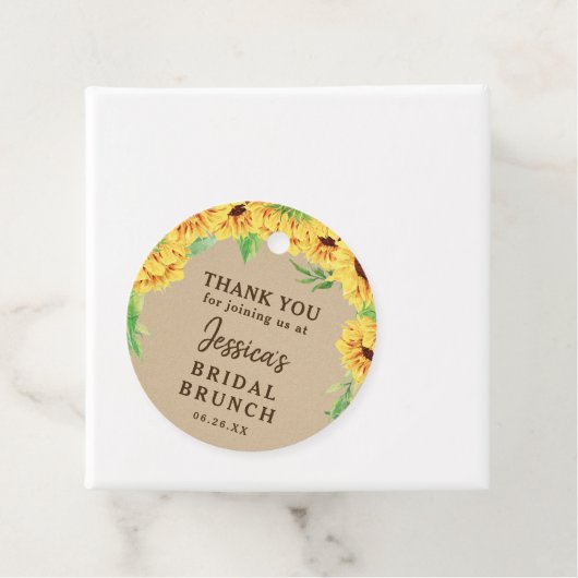 ひまわり ブライダルシャワーの感謝を伝えるギフトタグ フェイバータグ (インサイチュ)