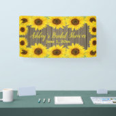 ひまわり ブライダルシャワーの背景 ラスティックウッド プロップ 横断幕 (トレードショー)