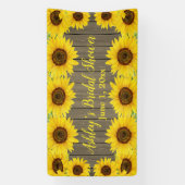 ひまわり ブライダルシャワーの背景 ラスティックウッド プロップ 横断幕 (縦)