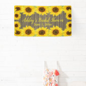 ひまわり ブライダルシャワーの背景 ラスティックウッド プロップ 横断幕 (インサイチュ)