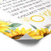 ひまわり ブライダルシャワーテーブルサイン ポスター (角)