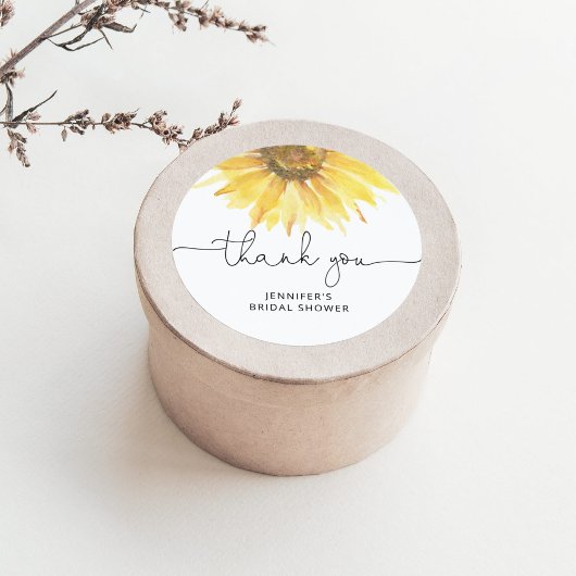 ひまわり ブライダルシャワー クラシック ラウンド ステッカー