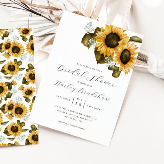 ひまわり ブライダルシャワー 招待状