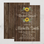 ひまわり ブライダルシャワー 招待状, ラスティック, フラワー 招待状 (正面/裏面)