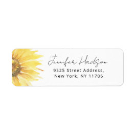 ひまわり ブライダルシャワー 返送先住所 ラベル