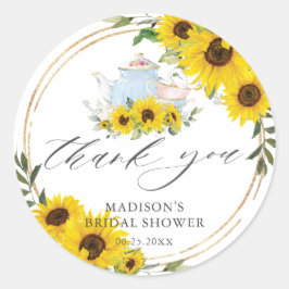 ひまわり ブライダル ベイビー シャワー ティーパーティー サンクス ラウンドシール