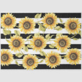 ひまわり ブラックアンドホワイト ストライプ ティッシュペーパー 薄葉紙 (正面)