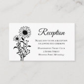 ひまわり ブラック ホワイト フラワーズ 結婚式 披露宴 エンクロージャーカード (正面)