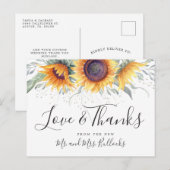 ひまわり ブルーム | 結婚式 お礼 ポストカード (正面/裏面)