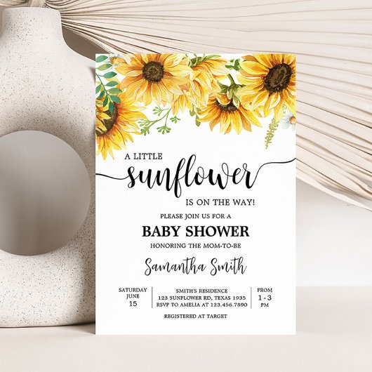 ひまわり ベイビーシャワー 招待状