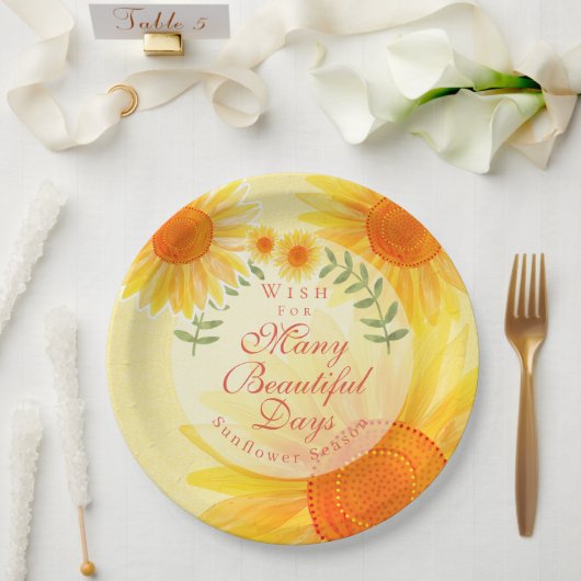 ひまわり ペーパープレート (ウェディング)