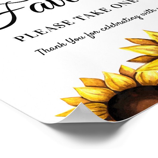 ひまわり ホワイト イエロー ポスター (角)