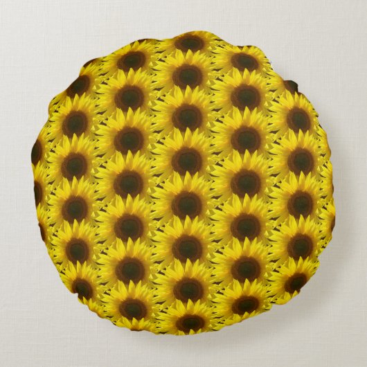 ひまわり – ホームデコアおもしろいアクセント枕 ラウンドクッション (裏面)