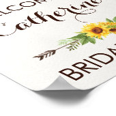 ひまわり ボヘミアンスタイルの ドリームキャッチャー ウェルカムサイン 結婚前のお祝い ポスター (角)