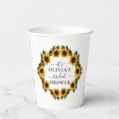ひまわり ボホ エレガント ブライダル シャワー ペーパー カップ 紙コップ (裏面)