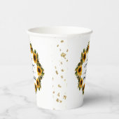 ひまわり ボホ エレガント ブライダル シャワー ペーパー カップ 紙コップ (右)