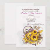 ひまわり マザーズデー ご招待状 招待状 (正面/裏面)